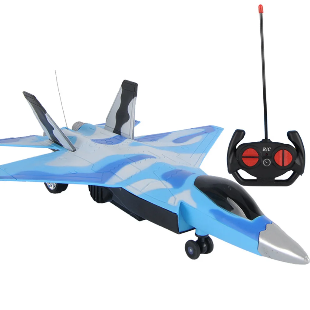Four-tunnel Remote Controlled Aircraft RC Toy Fighter Plane with Music Light Creative Toy Gifts