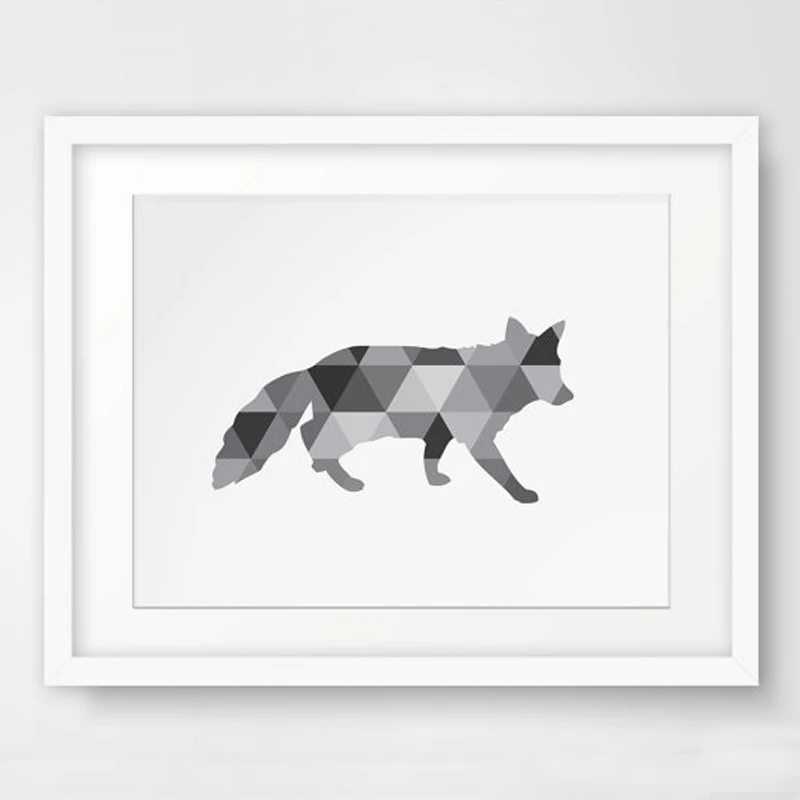 

Fox Wall Art Print Art Canvas Poste, Geometric Fox Print, Tribal Animal Art Prints, Modern Nursery Decor, Frame Not included