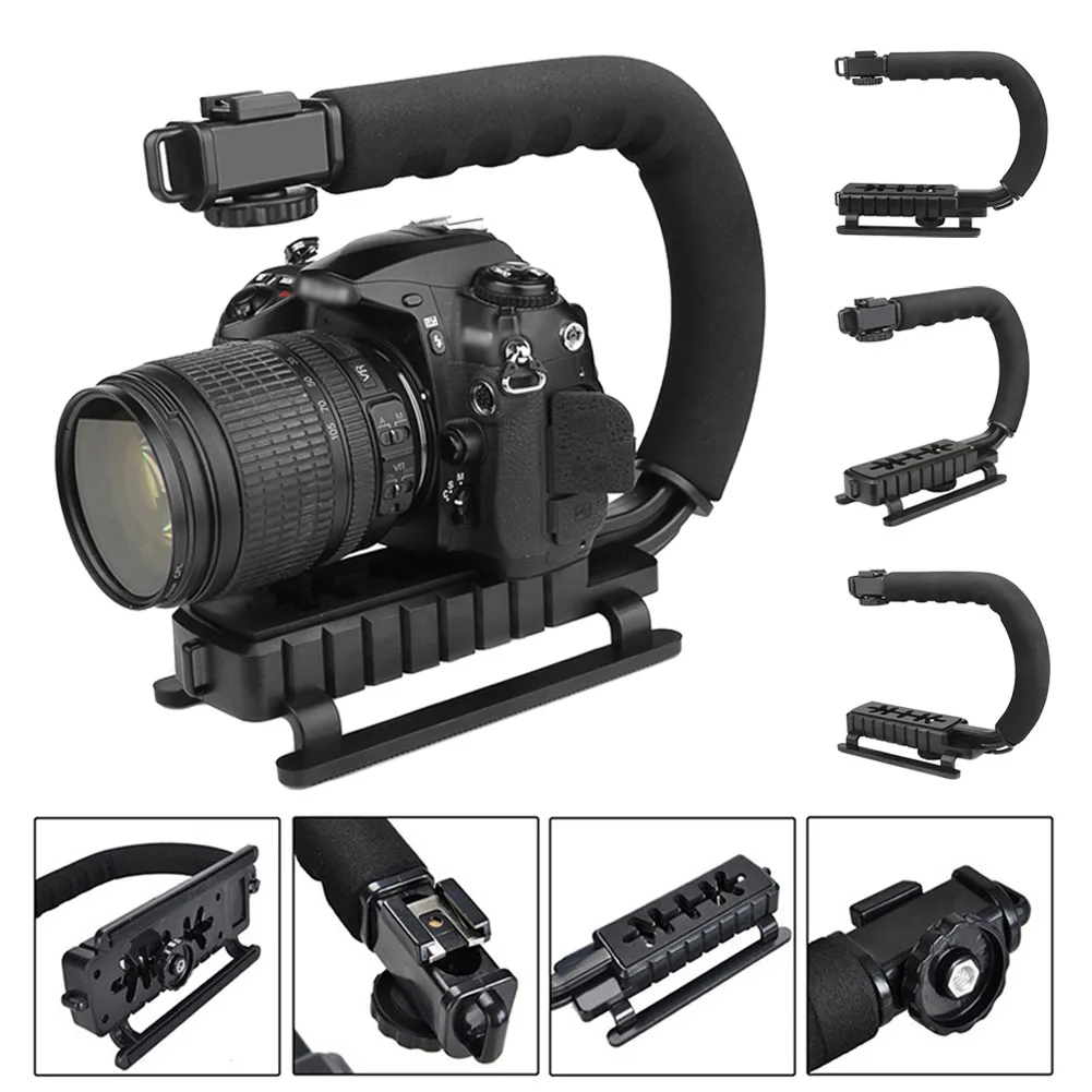 

Video Action Stabilizing Handle Camera Grip Handheld Stabilizer for Canon Nikon Sony Pentax Camcorder LCC77