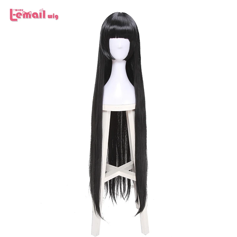 

L-email wig Brand New 80cm/31.49inch Cosplay Wigs Black Straight Heat Resistant Synthetic Hair Perucas Cosplay Wig