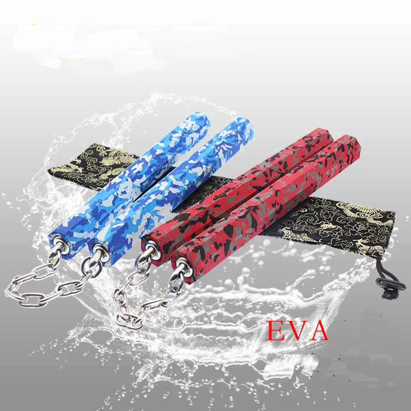 Rubber Foam Nunchakus for Kids Beginner Practice Dragon Pattern for Martial Art