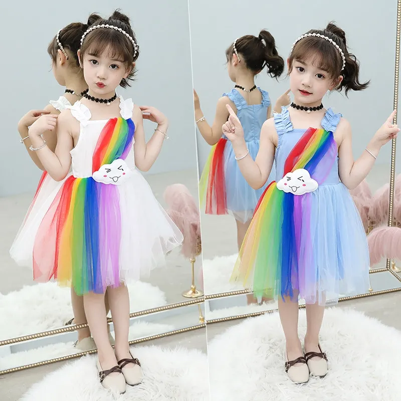 rainbow colour dress for girl