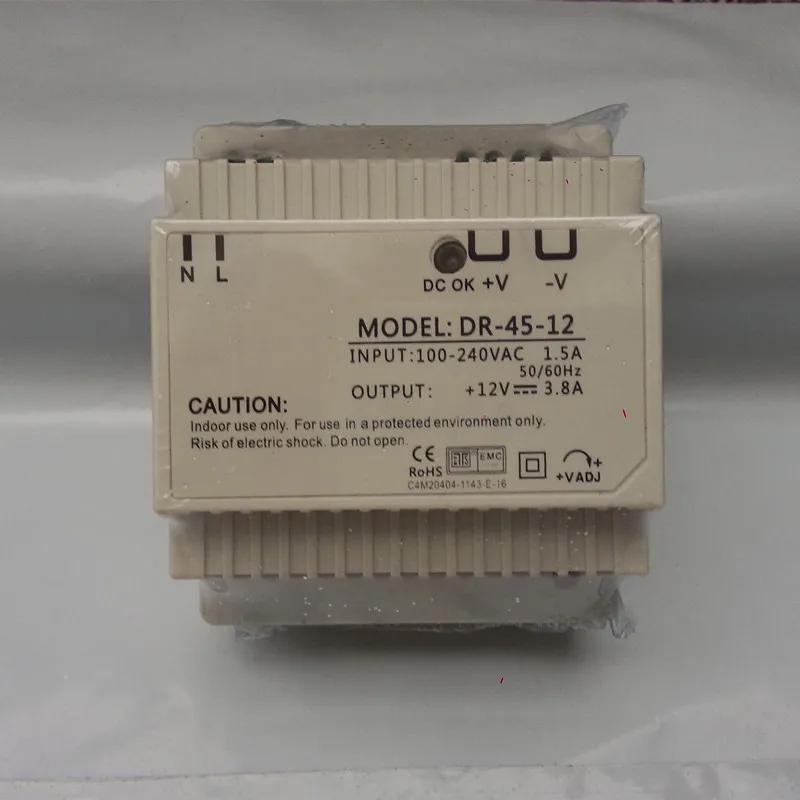 DR-45-12 45 W montado en Riel Din fuente de Alimentación Del Transformador 110 V 220 V AC a DC 12 V 3.5A 45 W Salida fuente de alimentacion 12 v DR-45-12 45 W montado en Riel Din fuente de Alimentación Del Transformador 110 V 220 V AC a DC 12 V 3.5A 45 W Salida fuente de alimentacion 12 v
