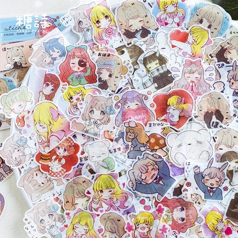 40Pcs Sailor Moon Stickers Japan Anime Character Printed Scrapbooking @ami okgo