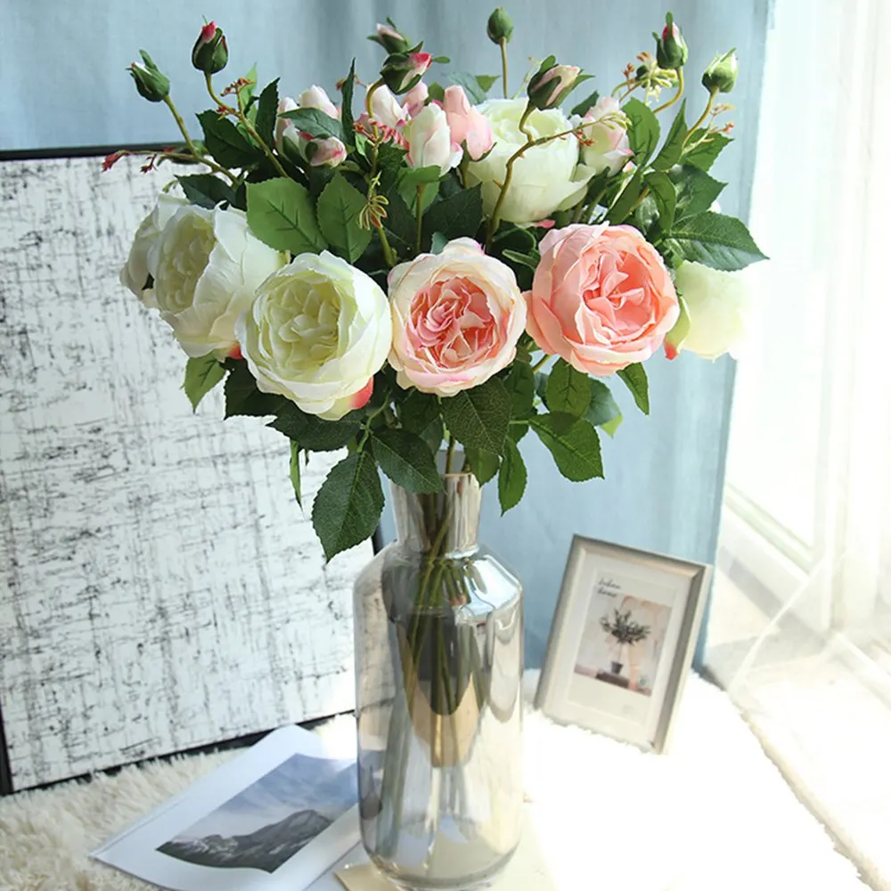 Rose Single Artificial Flowers Home Decoration Wedding Holding Flowers