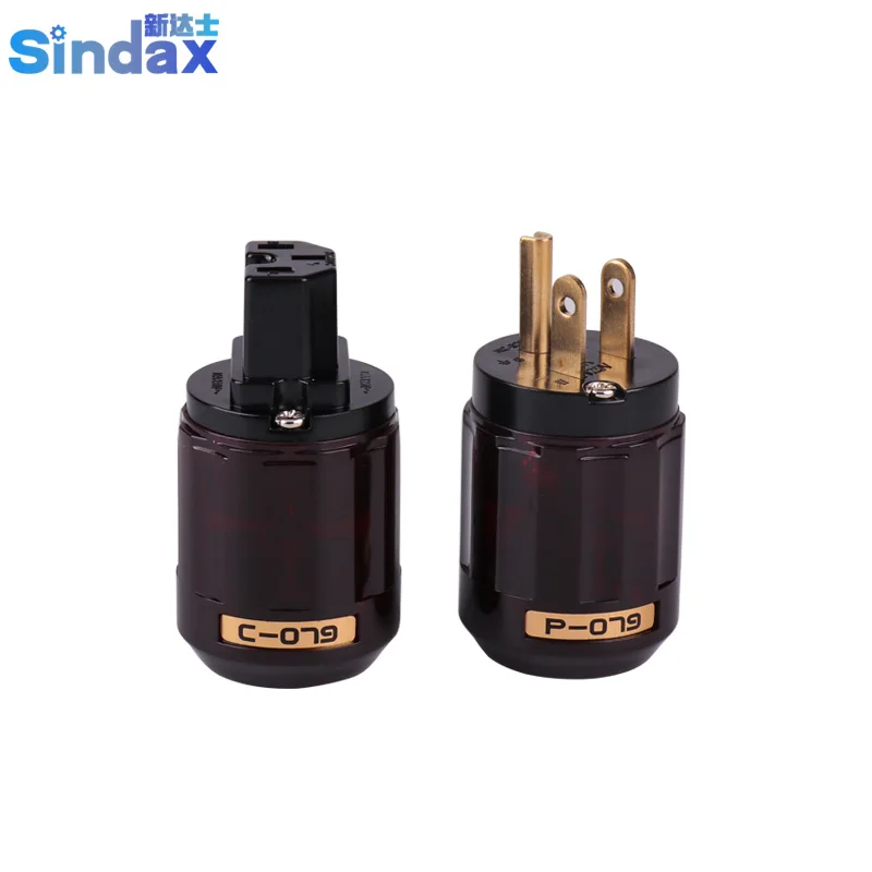 

Sindax US P-079 + C-079 Amp Amplifier copper Power IEC Plug Connector For OYAIDE. 2pcs/lot