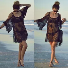2016 Bayan Plaj Elbise Seksi Kayış Sırf Çiçek Dantel Işlemeli Tığ Yaz Elbiseler Hippie Boho Elbise Vestidos Plaj Giysisi