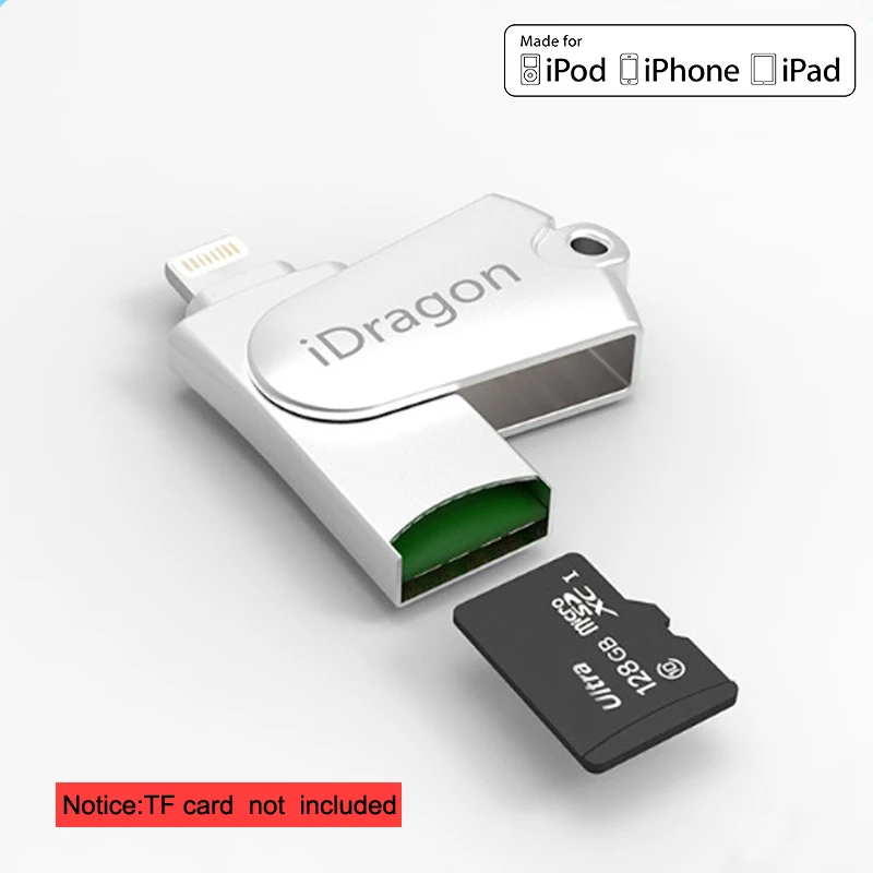 

Metal High Quality USB Card Reader TF Micro SD Card OTG USB Adapter Lightning USB Adapter For Apple iPhone 5 5s 6 6S 7 8 Plus