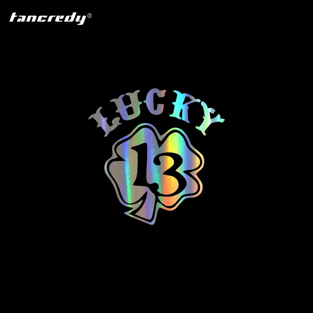 

Tancredy 17*17CM Lucky 13 Car Stickers And Decals Car Bumper Sticker Car Styling Decoration Door Body Window Waterproof Stickers