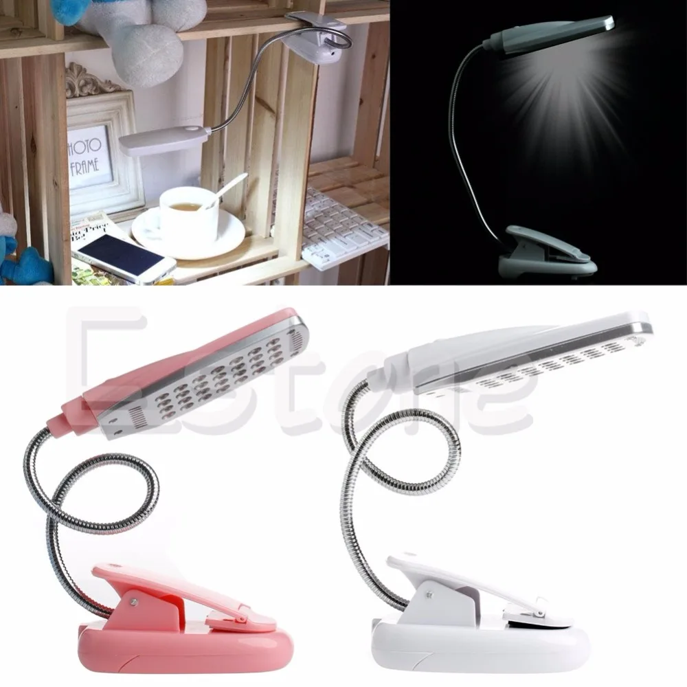 Гибкий USB 28 светодиодный светильник, лампа для книг, прикрепляемая к кровати, настольная лампа для чтения книг