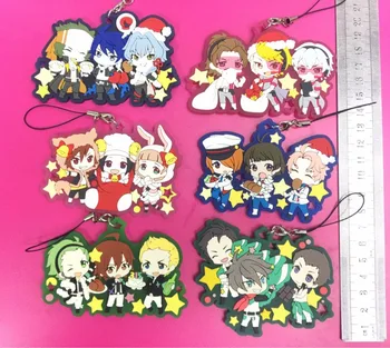 

6pcs/lot Original Japanese anime figure The idolm ster cinderella rubber Silicone sweet smell mobile phone charms/keychain