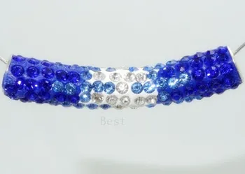 

HOT factory price!High Quality free shipping Wholesale 50*10mm long bending tube beads charms for bracelet crystal