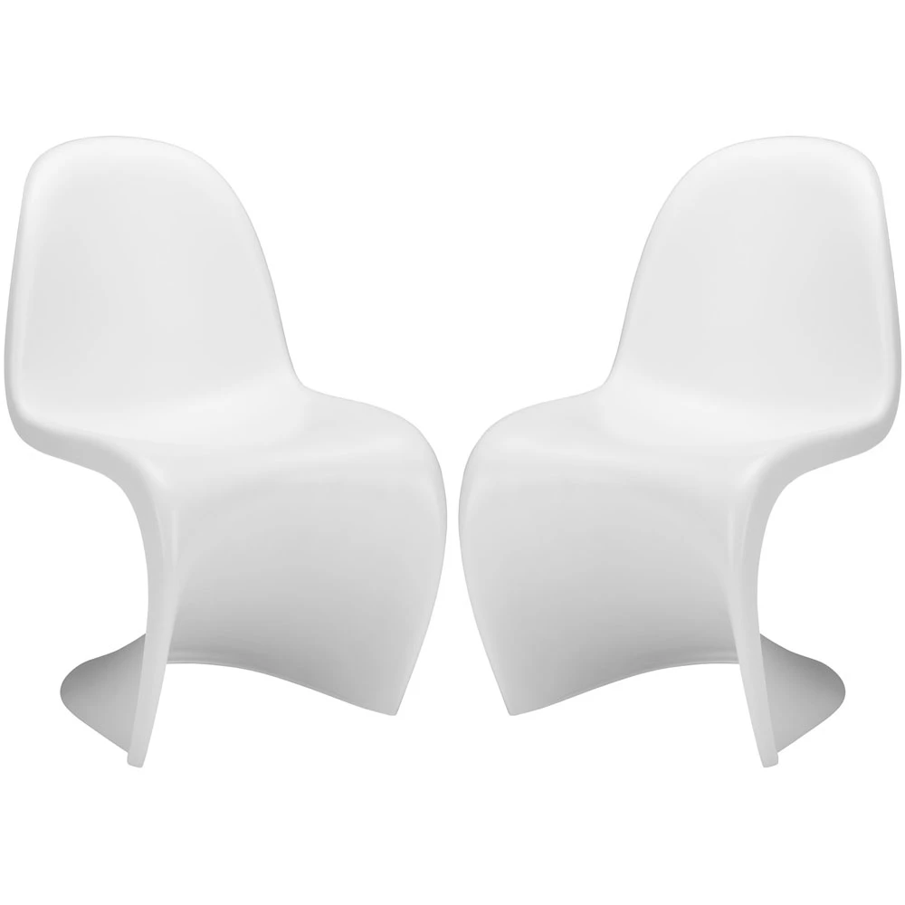 S Chair in White (Set of 2)