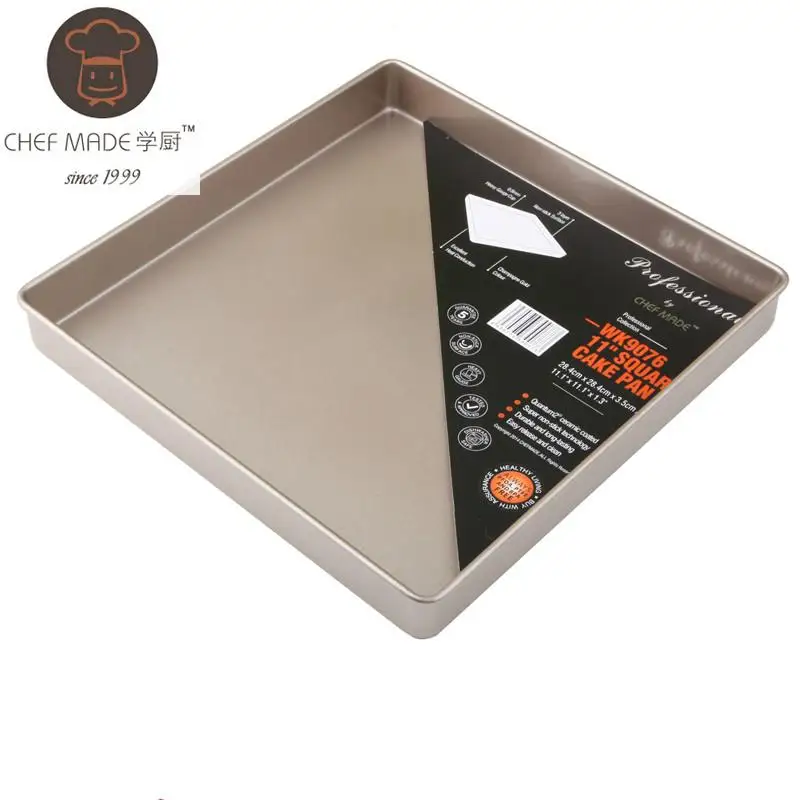 

Chef Made 11inch Squarebakingpan Cake Non-stick Easy Carton Steel Metal Cake Mould Mold Cake Tool Pizza Baking Pan Free