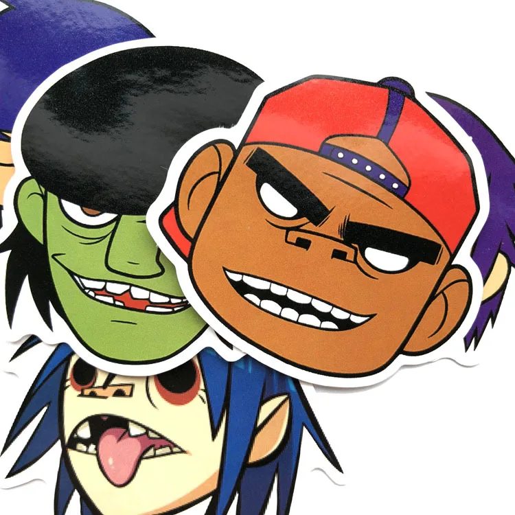 5 шт. хип-хоп размытая Музыкальная Группа Gorillaz Rap крутые наклейки для мобильного телефона ноутбука багаж гитара чехол скейтборд велосипед наклейки для автомобиля