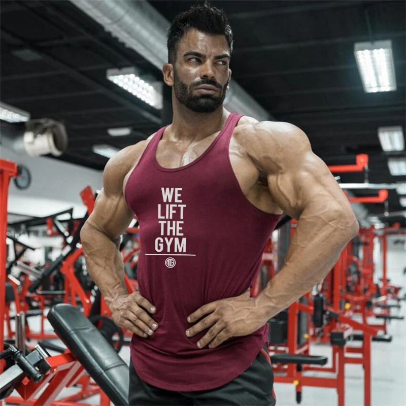 

2019 Fitness Men Tank Top Cotton Sports Sleeveless T Shirt Men Gym Wear Training Clothing tshirt Basketball Men's Running Vest