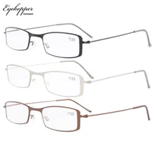 R15005 Eyekepper 3 шт Нержавеющая сталь рамка Half-глаз Стиль очки для чтения читателей 0,50~ 4,0