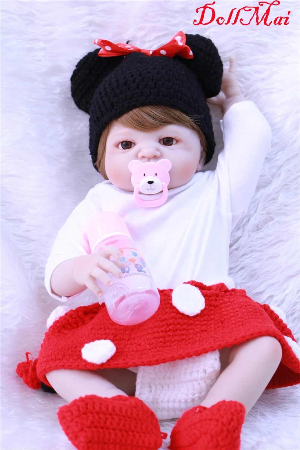 

55cm New Hair Color Full Body Silicone Reborn Baby Doll Toys bebe girl reborn bonecas kids birthday gift dolls