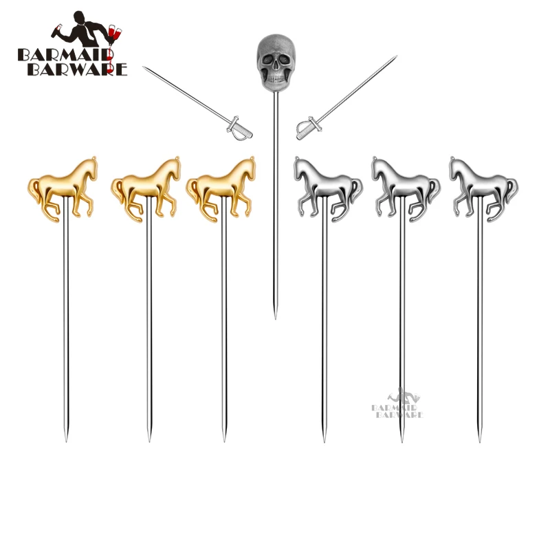 

1PS Cocktail Pick Stainless Steel Fruit Sticks Bar Tools Drink Stirring Sticks Martini Picks Party Wedding Accessor