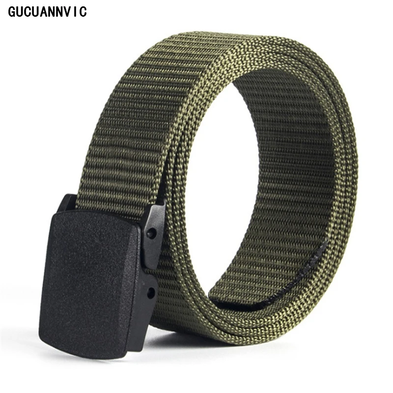 

Prevent allergy No metal Wide Canvas Wasit Belt with Plastic Smooth Buckle Nylon Male Army Tactical Belt Canvas Newly Belts
