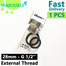 WASOURLF 28 mm male external thread transfer G1/2 inch connector adapter shower bathroom kitchen brass faucet accessories