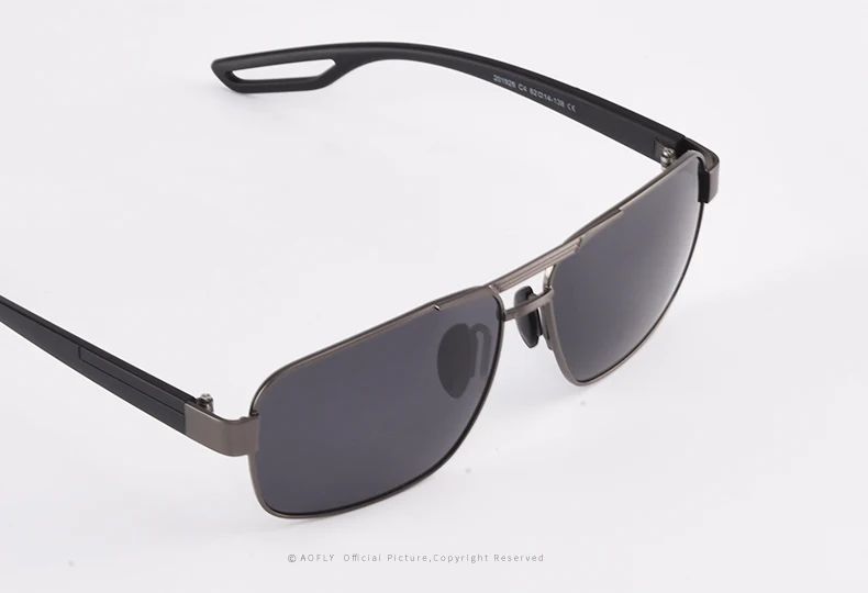 AOFLY, дизайнерские поляризационные мужские солнцезащитные очки, металлическая оправа TR90, дужки, мужские солнцезащитные очки для вождения, квадратные оттенки, Gafas de sol hombres UV400