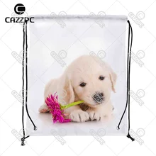 Подходит для породы золотистый ретривер со вставкой-щенок собака домашний питомец с цветком индивидуальный принт нейлон ткань шнурок рюкзак подарочный набор из 4 шт
