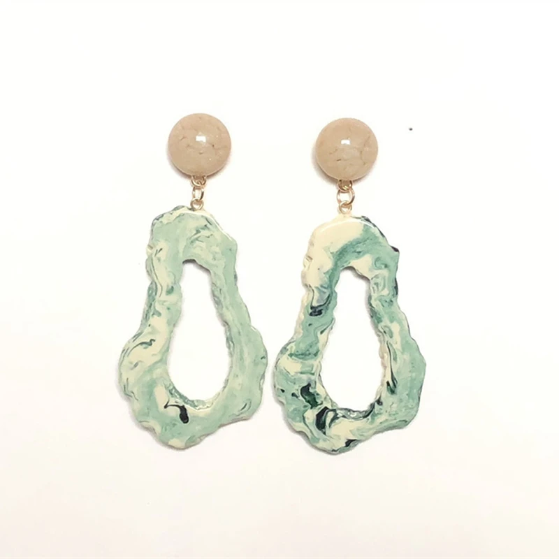 

DoreenBeads 2019 New Design Geometric Irregular Stud Earrings Pattern Stone Resin Long Earring for Women Girls Party Gift,1 Pair