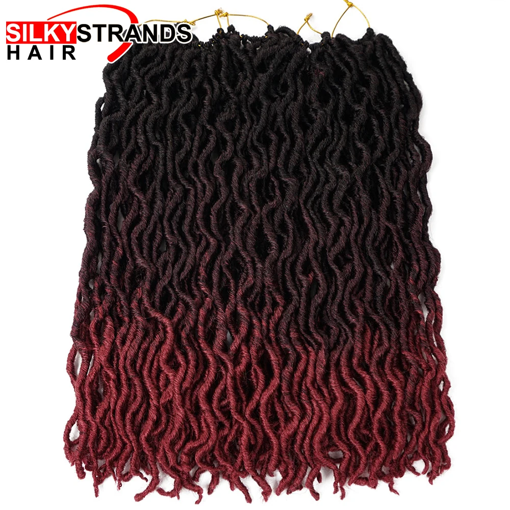 Ombre Faux Locs Curly Crochet Hair 20inch 24 strands/pack Dread Locks Synthetic Crochet Braids Hair Extensions