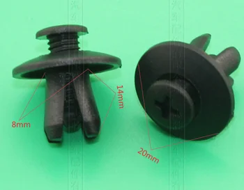 

50sets 50pcs/set Auto Clips Car Door Trim Panel Plastic Rivets Front Dumper Fender Fastener For Hyundai BYD F3 Black
