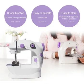 

Electric Mini Sewing Machine For Home Hand Machine To Sew 110/220V UK PlugSpeed Adjustment with Light Handheld Sewing Machine