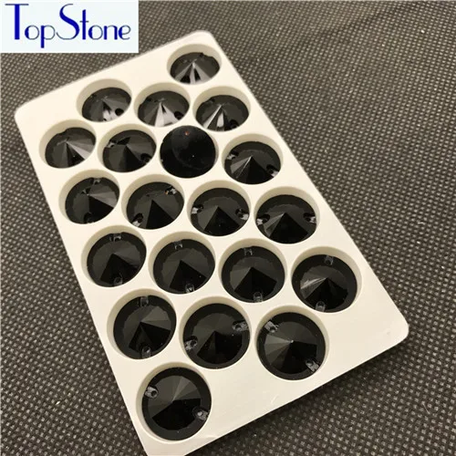 Topstone Jet Black Rivoli пришить стразы плоские стеклянные кристаллы Круглый пришить Камень для DIY платье одежда - Цвет: 18mm 20pcs