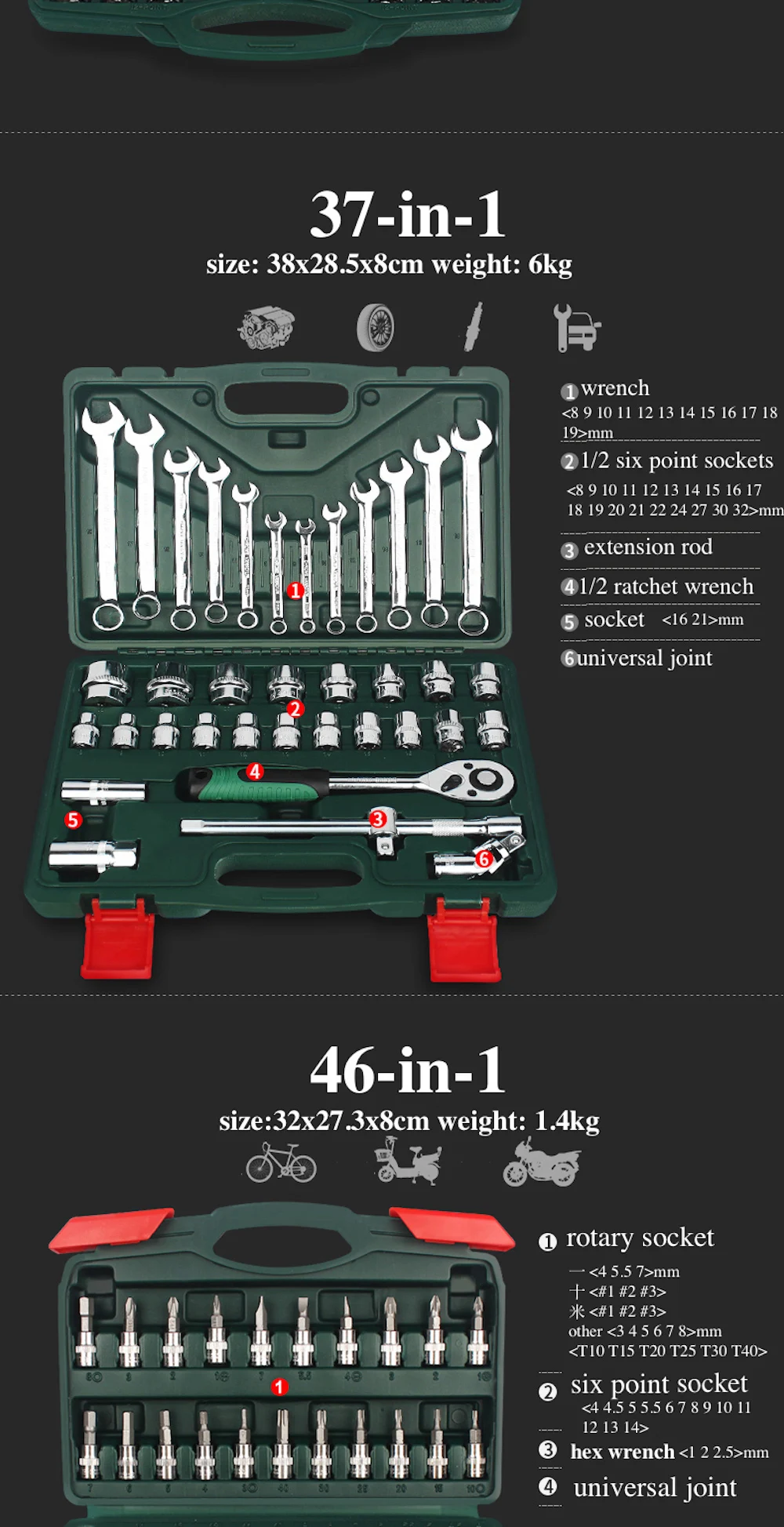 82-в-1 Комбинации Ремкомплект Handtool Набор для Авто мотоциклы генератор Двигатель шины Разъем Rachet ключ ручной инструмент