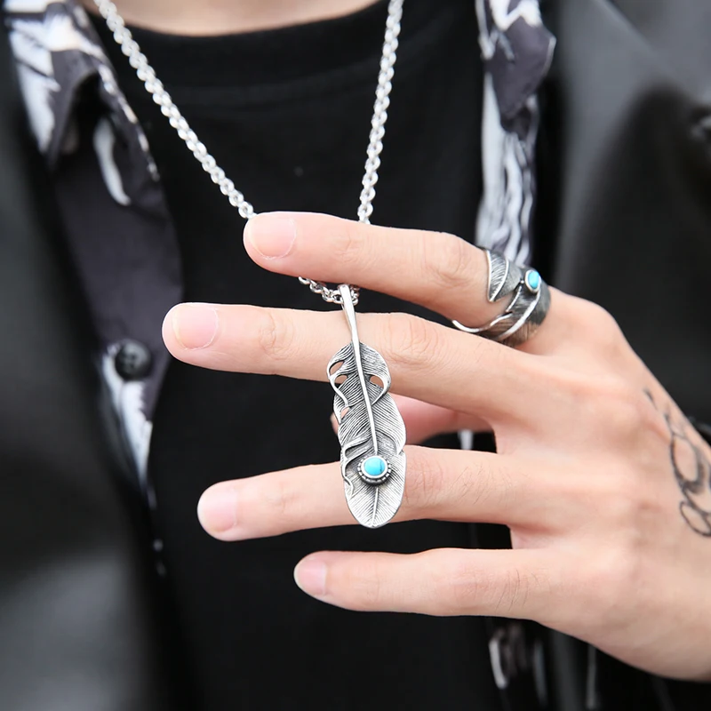 Ожерелье с подвеской в виде пера из нержавеющей стали|fashion jewelry|jewelry fashionjewelry for men |