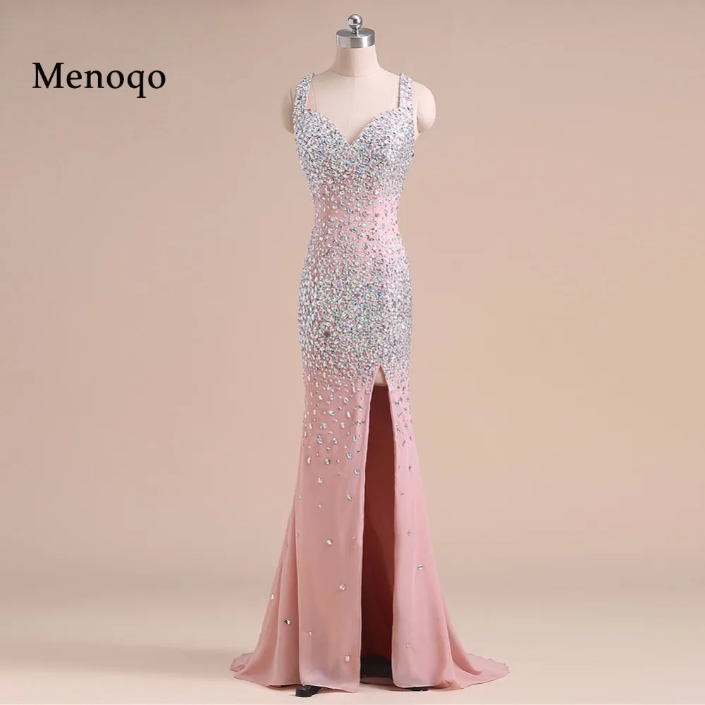 long fitted gown with slits