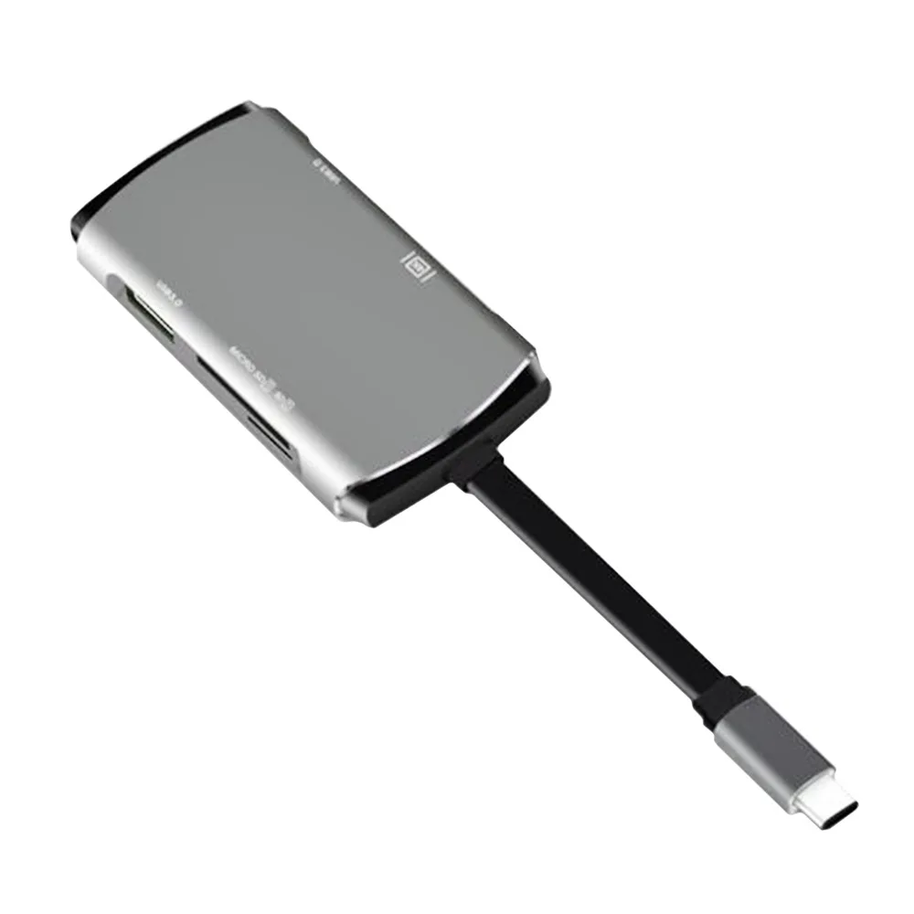 الألومنيوم أوسب C هاب 7 في 1 أوسب 3.0 نوع C محول مع نوع C ميناء الشحن ، 4 كيلو هدمي ، 2 USB 3.0 الموانئ ، SD/مايكرو قارئ بطاقات