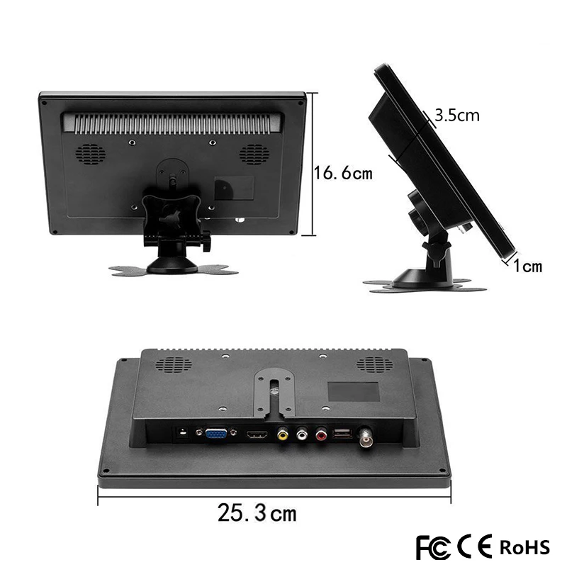 10," 1920*1200 ЖК-монитор 16:9 hdmi+ VGA+ BNC+ usb+ AVfor PC домашняя ТВ система видеонаблюдения медицинский промышленный микроскоп бортовой PS3 PS4 xbox переключатель