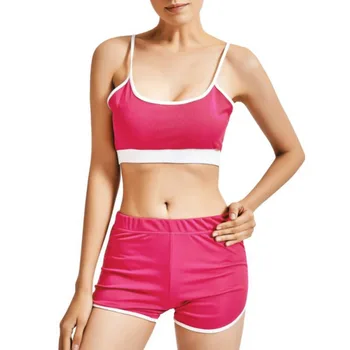

Sexy Seven Colors Fitness Sporting quick Dry Women Set Sling Bra + Elastic Waist Shorts Summer Comfort Breathable Hit Color Set