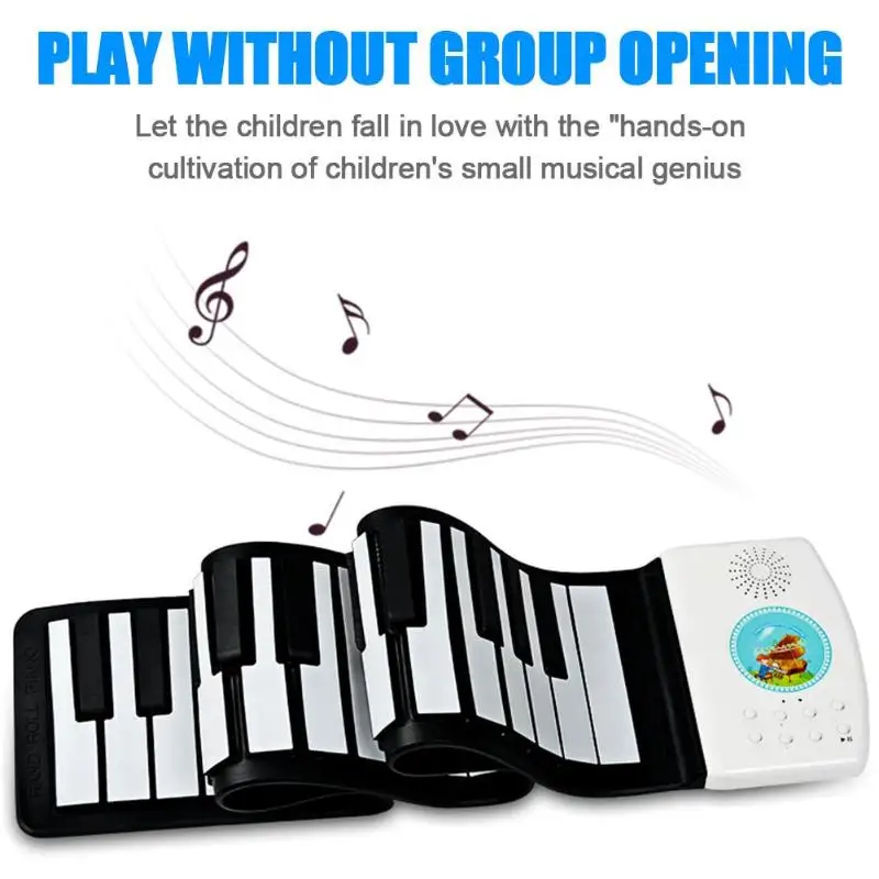 49 клавиш для начинающих цифровая клавиатура портативное рулонное пианино подарок для детей Детская силиконовая игрушка электронный инструмент развлечения