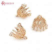 6 шт. 24 к цвета шампанского, золотого цвета, латунные круглые и овальные подвески, бусины, колпачки, коннектор, кисточки, колпачки, высокое качество, аксессуары для ювелирных изделий