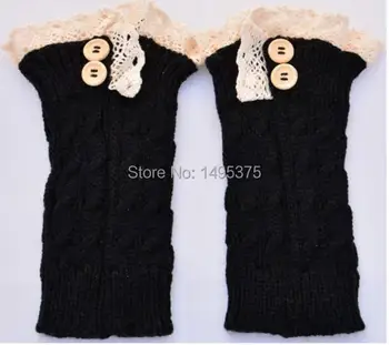 

120pairs/lot 2015 new knitted lace trim boot cuff with button leg warmer,boot sock/twist boot cuff