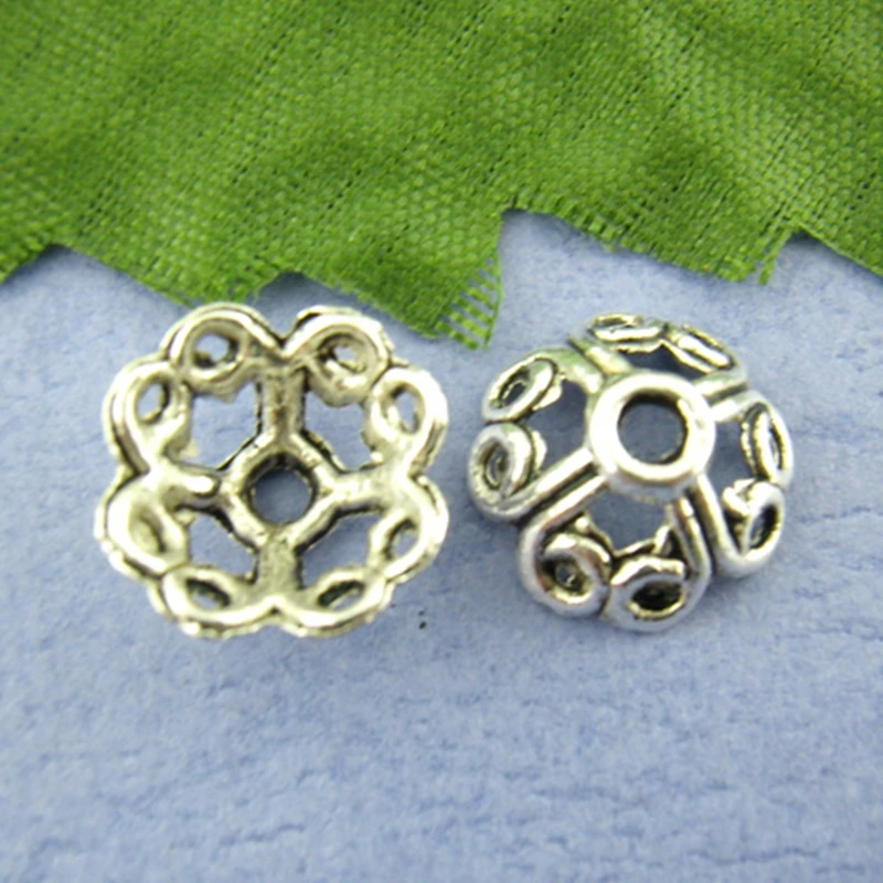 Круглые бусины из цинкового сплава DoreenBeads серебристого цвета (подходят для бусин
