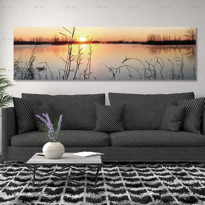 canvas painting wall picture art prints Sunset landscape Poster art Paintings for Living Room No Frame