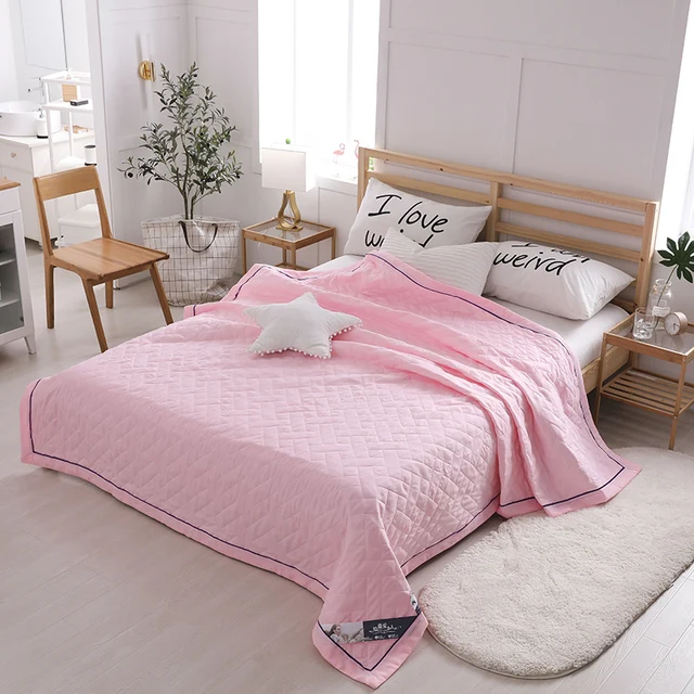 FullLove 180*220cm New Blankets for Adults Cotton Solid Pink Blanket
