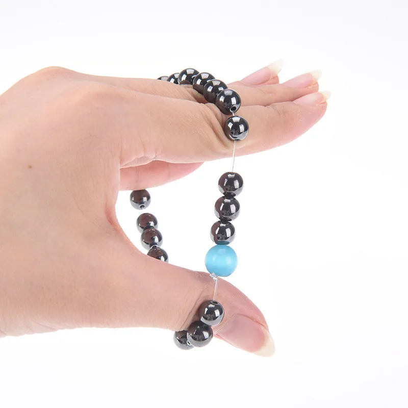 

Adjustable Round Magnetic Slimming Bracelet Weight Loss Black Stone Magnetic Therapy Health Care Luxury Bracelet