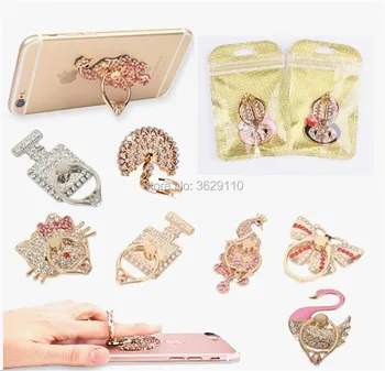 

hopeboth Universal 360 Degree Rotation Diamond Bling Phone stand holder metal For iPhone for Samsung Finger Ring Holder Stand