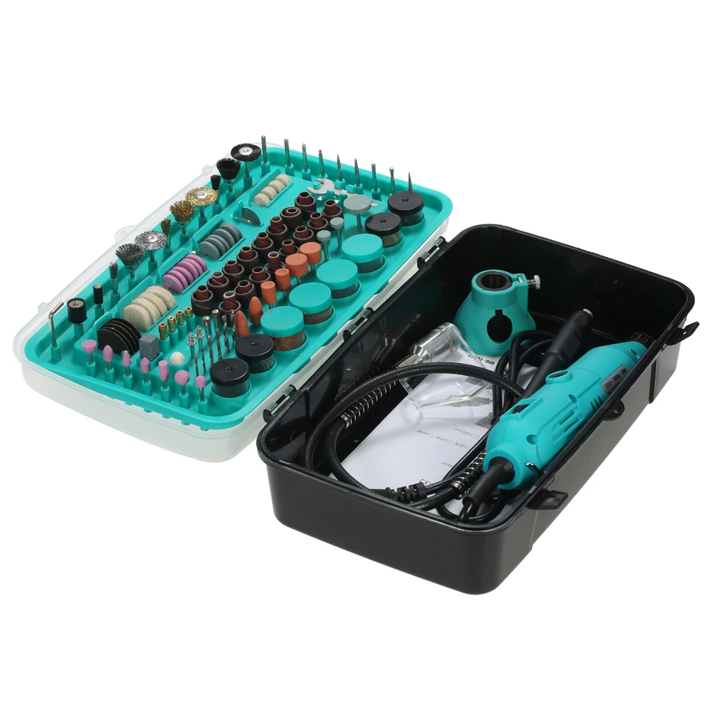 

228pcs Rotary Tool Accessories Kit Electric Grinder Drill Variable Speed Cutting Engraving Grinding Sanding Tools AC220V