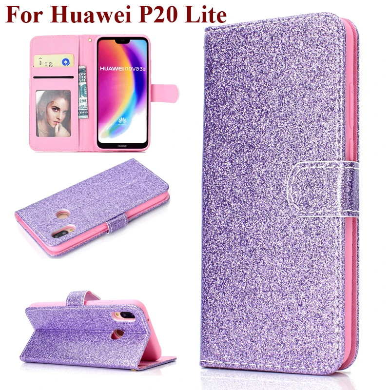 

Wallet Cover for Huawei P20 Lite P20Lite With Window Photo Pocket Card Slot Holder Hand String Stand Case HuaweiP20 Lite Nove 3E