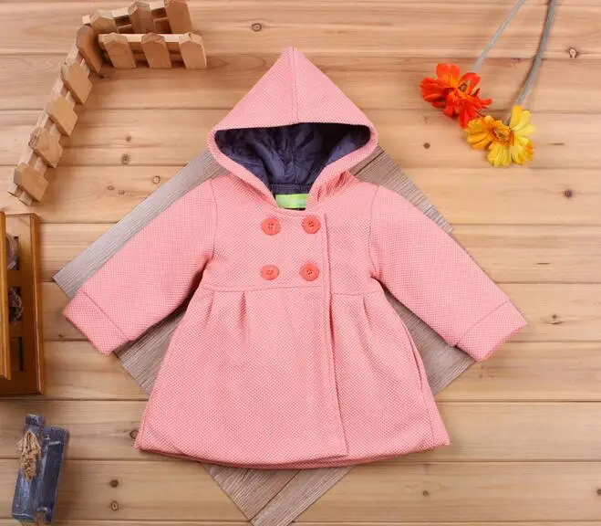 Осенне-зимние детские куртки для девочек от 0 до 18 месяцев, верхняя одежда, Повседневные детские пальто с капюшоном теплая плотная Одежда для новорожденных розового и красного цвета, BC1245 - Цвет: B