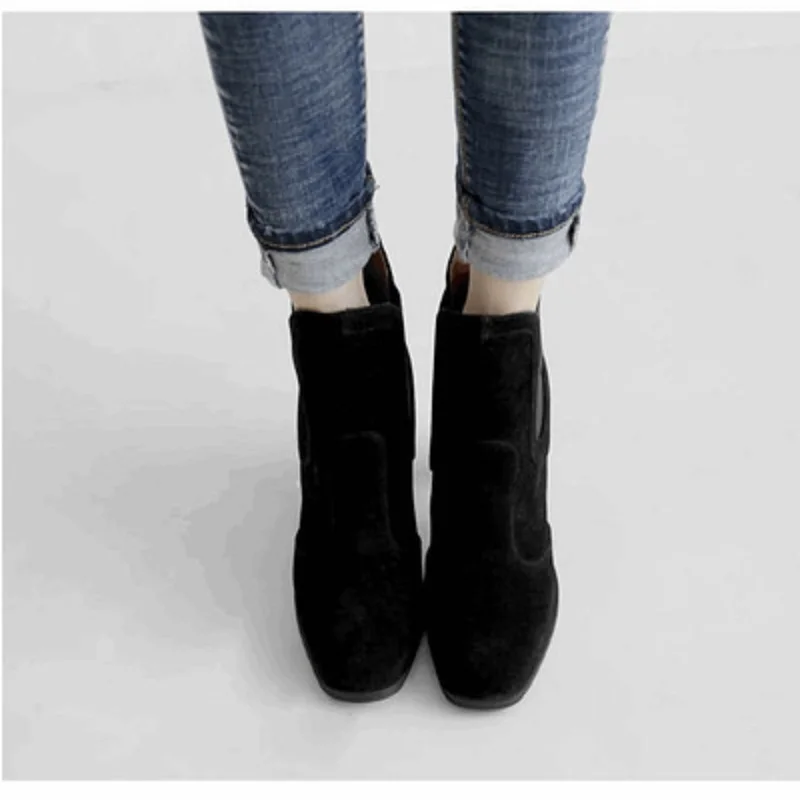 

MoBeiNi Autumn and winter 2018 new pointed leather boots women's shoes side zipper boots spring and autumn slip-on riding solid